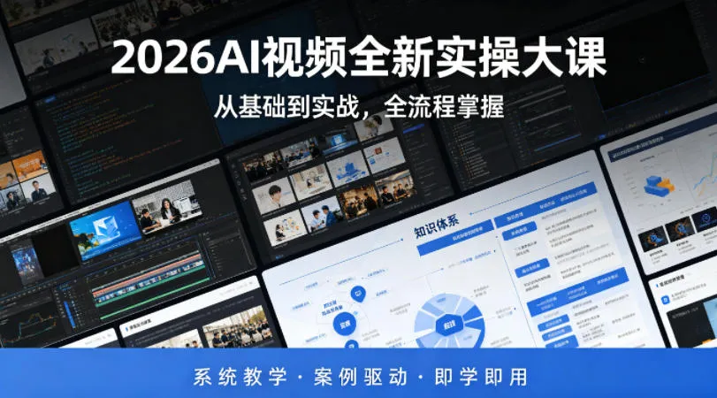 2026AI视频全新实操大课，从基础到实战，全流程掌握，系统教学·案例驱动·即学即用-33资源网
