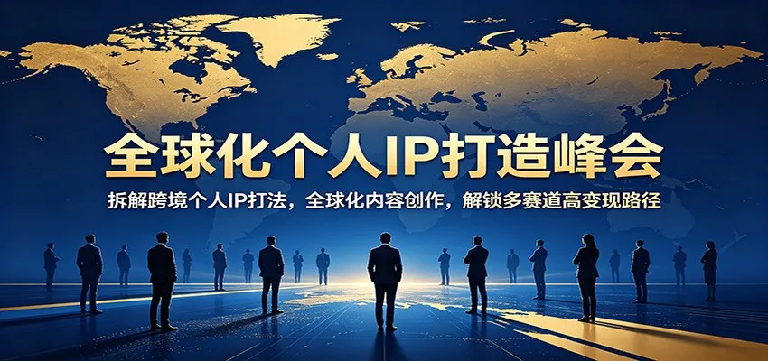 全球化个人IP打造峰会：拆解跨境个人IP打法，全球化内容创作，解锁多赛道高变现路径-33资源网