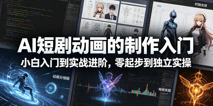 AI短剧动画的制作入门，小白入门到实战进阶，零起步到独立实操-33资源网