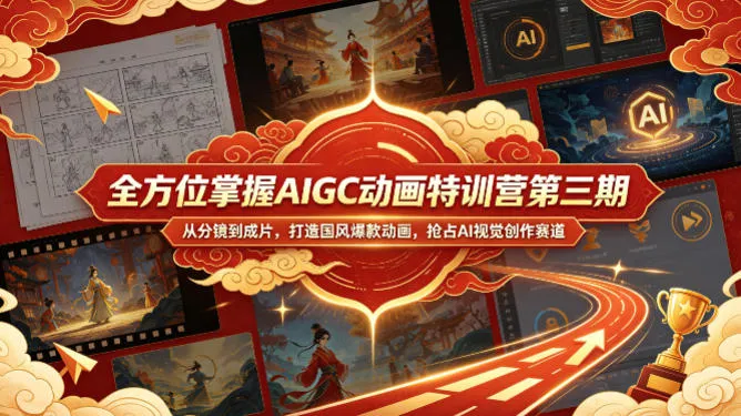 全方位掌握AIGC动画特训营第三期，从分镜到成片，打造国风爆款动画，抢占AI视觉创作赛道红利-33资源网