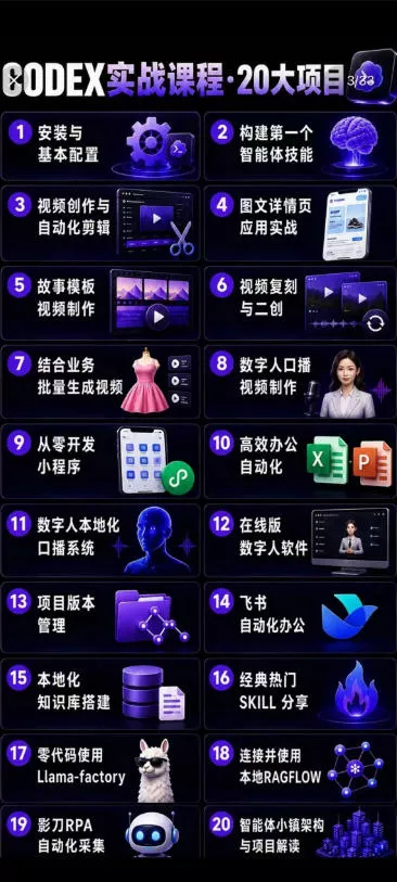 2026Codex智能体实战最新课，从安装配置到智能体小镇架构，涵盖视频创作/数字人/办公提效全技能-33资源网