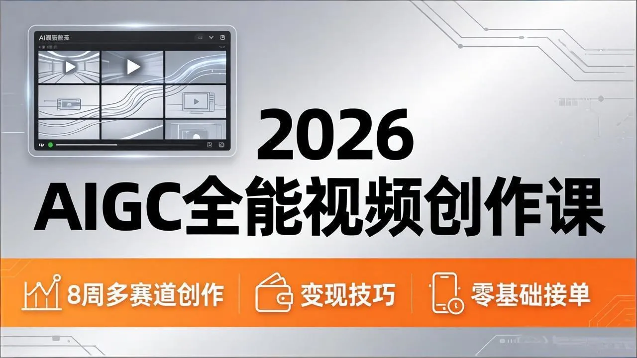 2026AIGC全能视频创作课，8周吃透多赛道创作+变现，零基础也能高效出片接单-33资源网