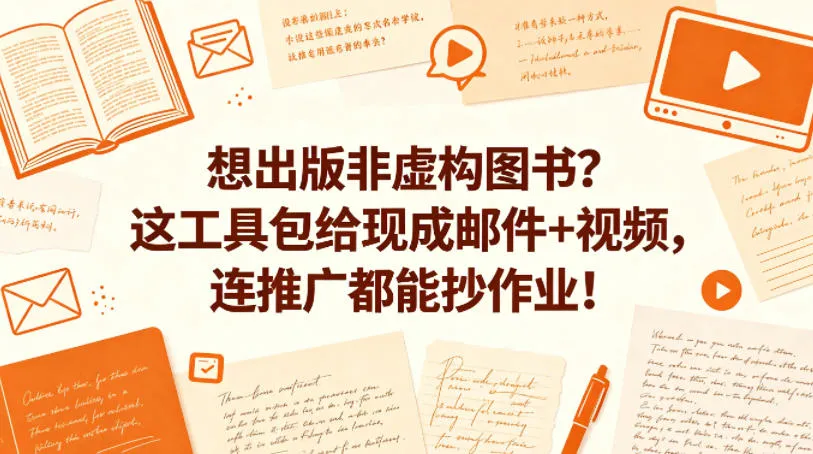 想出版非虚构图书？这工具包给现成邮件+视频，连推广都能抄作业！【原创双语字幕】-33资源网