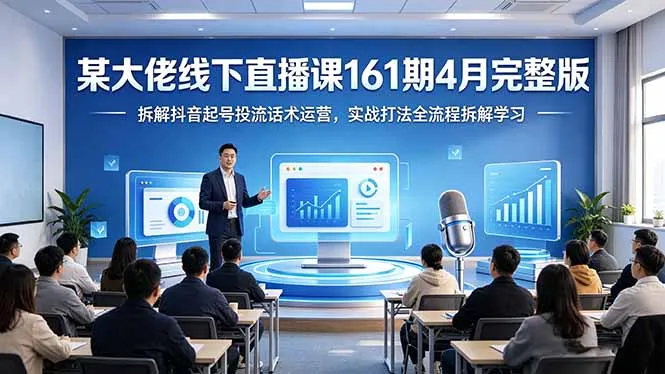 某大佬线下直播课161期4月完整版，拆解抖音起号投流话术运营，实战打法全流程拆解学习-33资源网