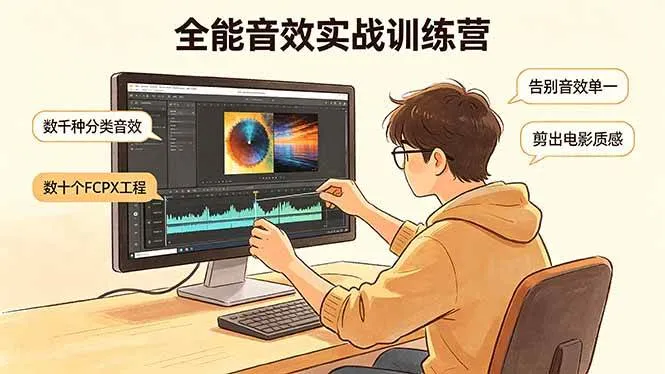（18287期）全能音效实战训练营：数千种分类音效+数十个FCPX工程，告别音效单一，剪出电影质感-33资源网