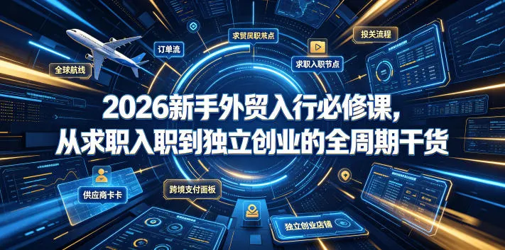 2026新手外贸入行必修课，从求职入职到独立创业的全周期干货-33资源网
