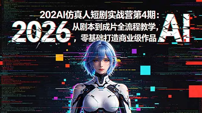 2026AI仿真人短剧实战营第4期：从剧本到成片全流程教学，零基础打造商业级作品-33资源网