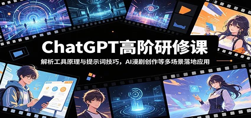 ChatGPT高阶研修课:解析工具原理与提示词技巧,AI漫剧创作等多场景落地应用-33资源网