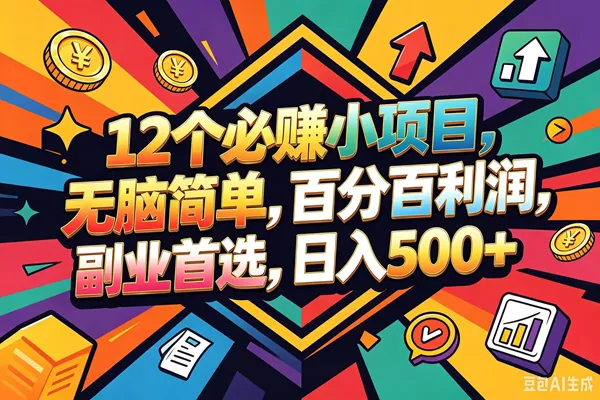 （18291期）12个必赚钱的小项目，百分百赚米，无脑简单，副业首选，日入600+-33资源网