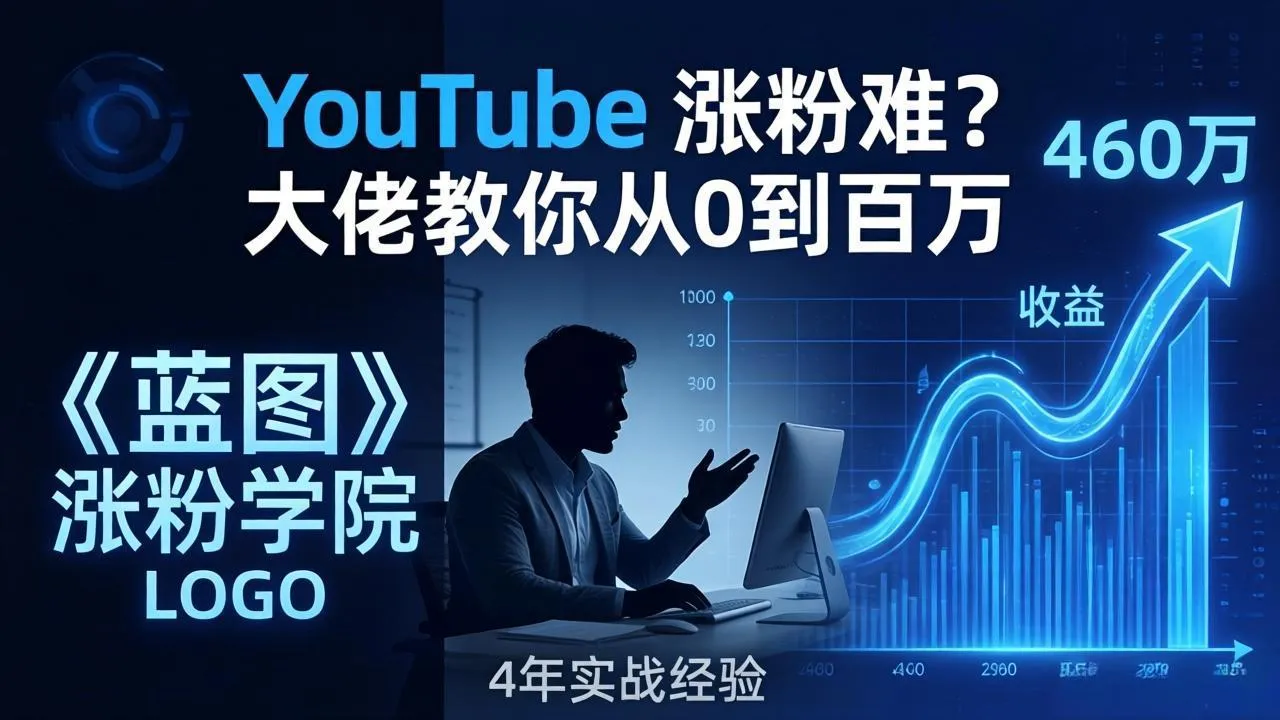 YouTube 涨粉难？《蓝图涨粉学院》：4 年赚 460 万的大佬教策略，从0到百万有路径！-33资源网