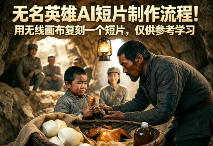 无名英雄AI短片制作流程！用无线画布复刻一个短片，仅供参考学习-33资源网