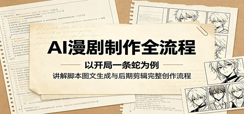 AI漫剧制作全流程：以开局一条蛇为例，讲解脚本图文生成与后期剪辑完整创作流程-33资源网