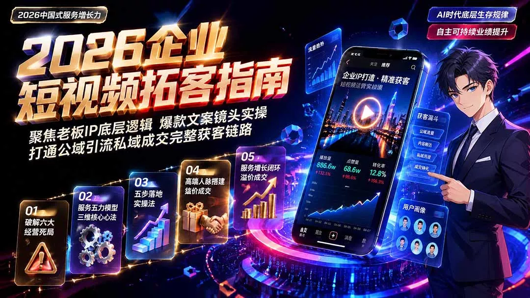 2026AI时代服务增长力实战课-无水印｜五力模型三维心法教学，破解门店客源流失低价内卷实现长效业绩增长-33资源网