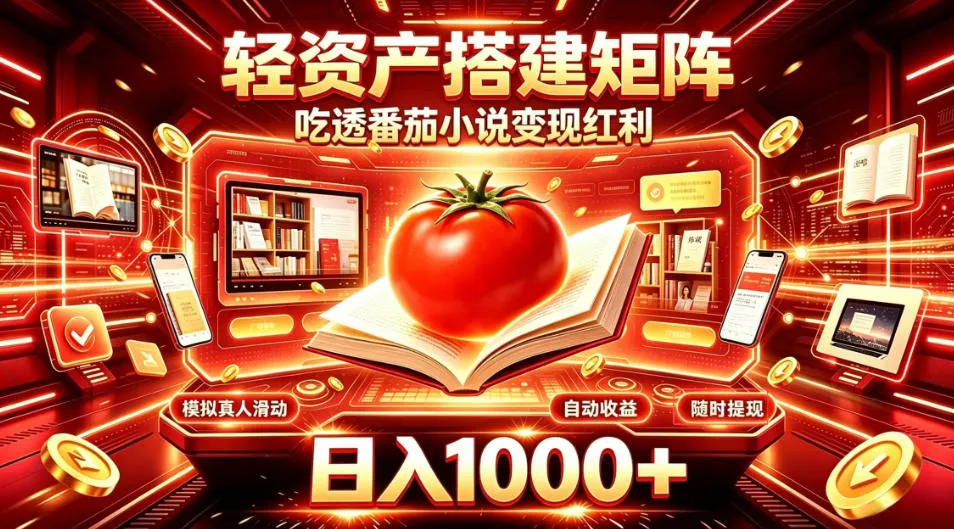 轻资产搭建矩阵,吃透番茄小说变现红利,日入1000+,支持无限矩阵放大【揭秘】-33资源网