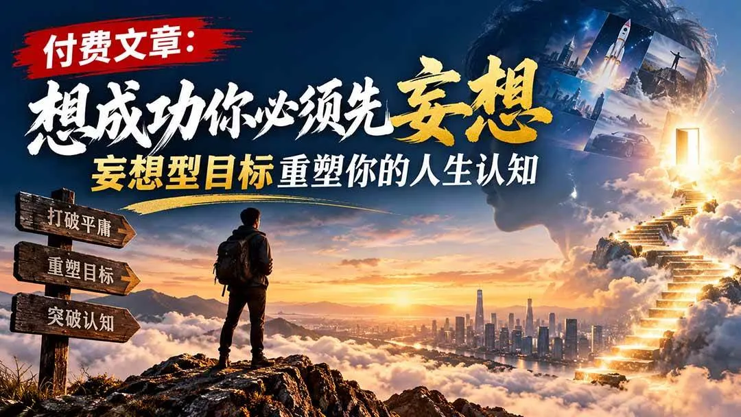 (21078期)付费文章:想成功你必须先妄想,妄想型目标重塑你的人生认知 (21078期)付费文章:想成功你必须先妄想,妄想型目标重塑你的人生认知