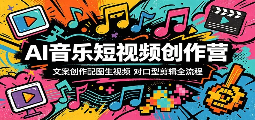 AI音乐短视频创作营：文案创作配图生视频，对口型剪辑全流程-33资源网