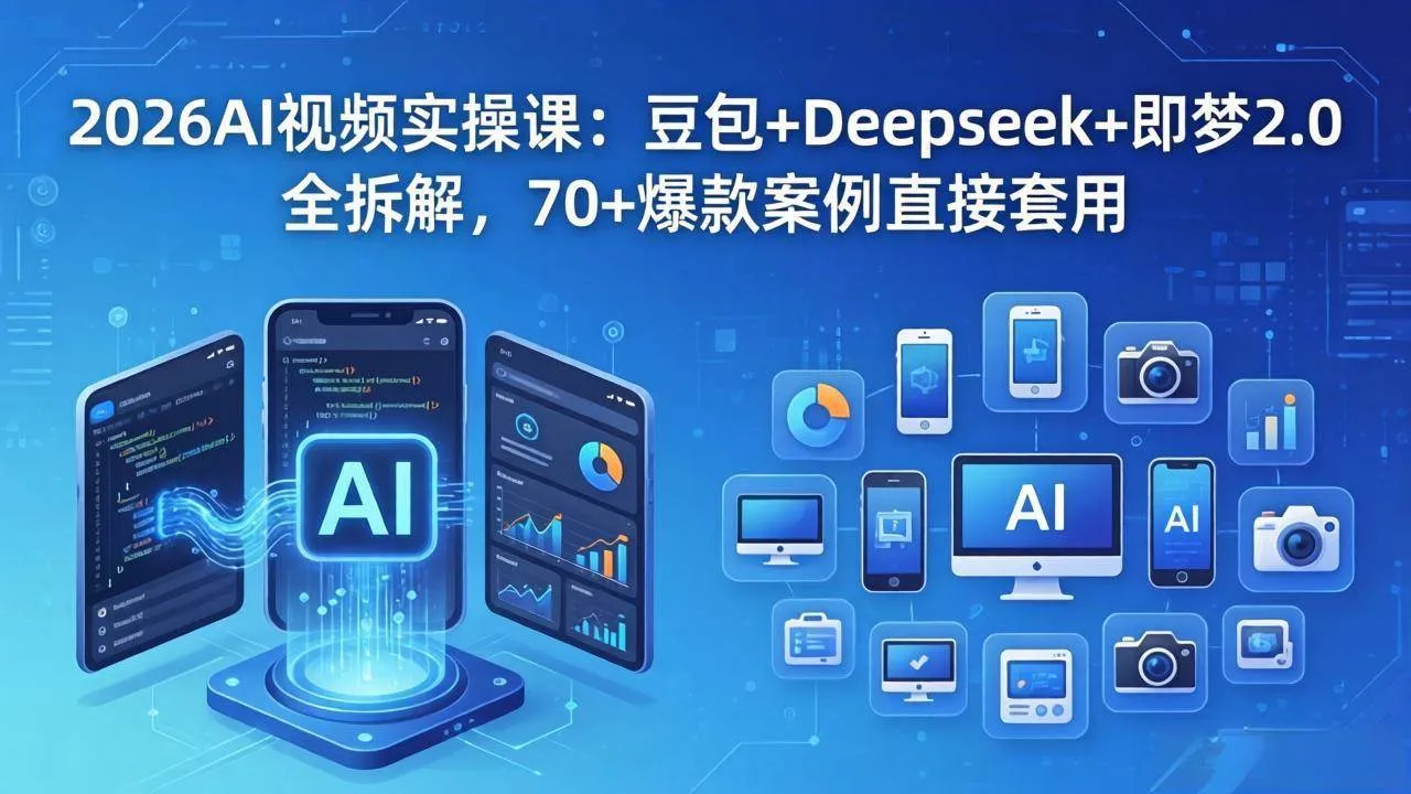 （18263期）2026AI视频实操课：豆包+Deepseek+即梦2.0全拆解，70+爆款案例直接套用-33资源网