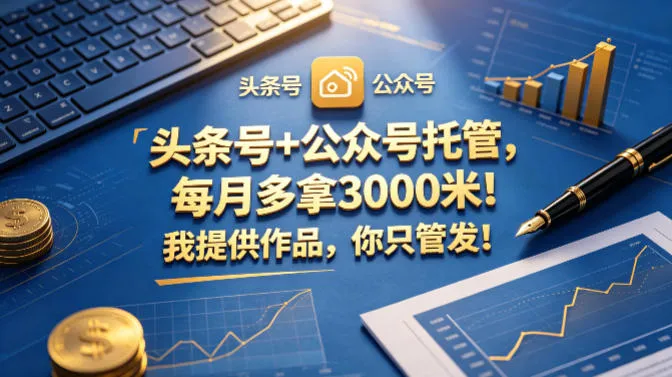 头条号+公众号托管，每月多拿3000米！我提供作品，你只管发！【揭秘】-33资源网