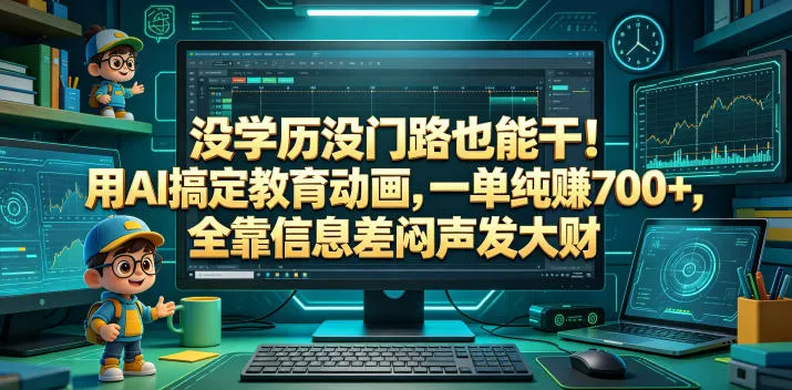 没学历没门路也能干！用AI搞定教育动画，一单纯賺700+，全靠信息差闷声发大财【揭秘】-33资源网
