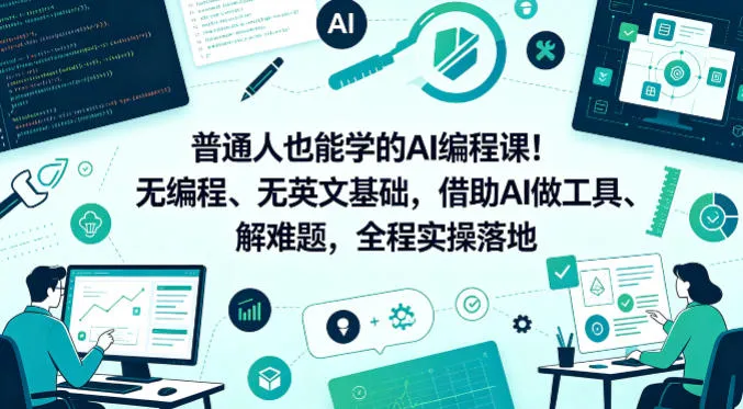 普通人也能学的AI编程课！无编程、无英文基础，借助AI做工具、解难题，全程实操落地-33资源网
