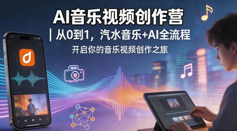 AI音乐视频创作营｜从0到1，汽水音乐+AI全流程，开启你的音乐视频创作之旅-33资源网