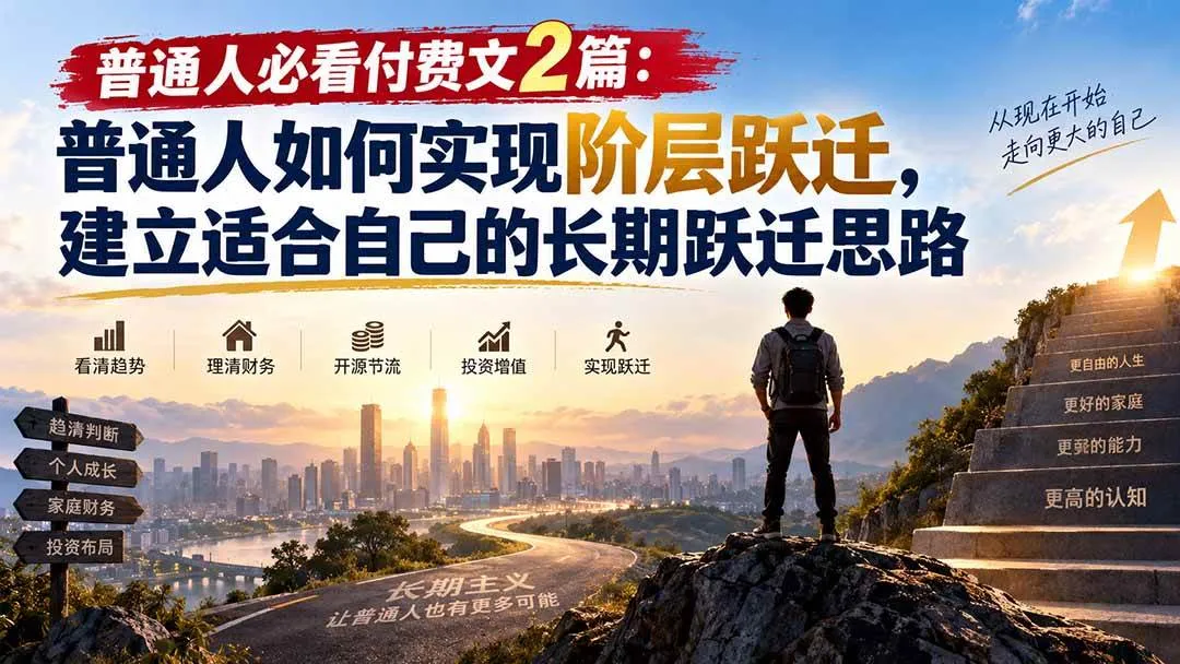 (20262期)普通人必看付费文2篇:普通人如何实现阶层跃迁,建立适合自己的长期跃迁思路-33资源网