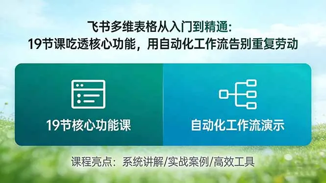飞书多维表格从入门到精通：19节课吃透核心功能，用自动化工作流告别重复劳动-33资源网