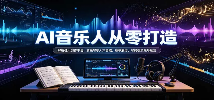 AI音乐人从零打造:解析各大创作平台,实操写歌人声合成,版权发行,写词引流账号运营 AI音乐人从零打造:解析各大创作平台,实操写歌人声合成,版权发行,写词引流账号运营