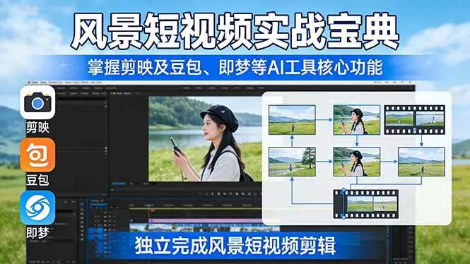 （17704期）风景短视频实战宝典：掌握剪映及豆包、即梦等AI工具的核心功能，独立完成风景短视频剪辑-33资源网