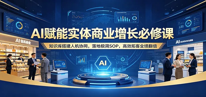 AI赋能实体商业增长必修课：知识库搭建人机协同，落地极简SOP，高效拓客业绩翻倍-33资源网