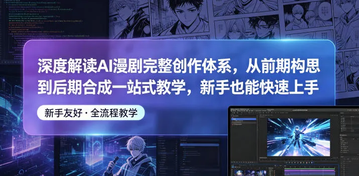 深度解读AI漫剧完整创作体系，从前期构思到后期合成一站式教学，新手也能快速上手-33资源网