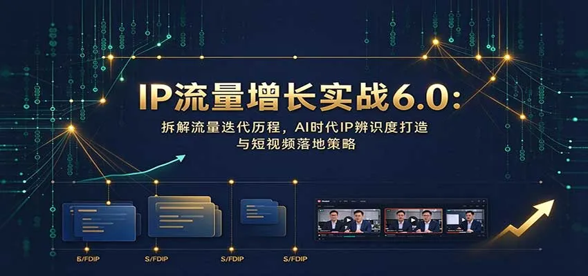IP流量增长实战6.0:拆解流量迭代历程,AI时代IP辨识度打造与短视频落地策略-33资源网