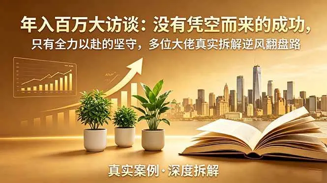 (18891期)年入百万大访谈-更新:没有凭空而来的成功,只有全力以赴的坚守,多位大佬真实拆解逆风翻盘路-33资源网