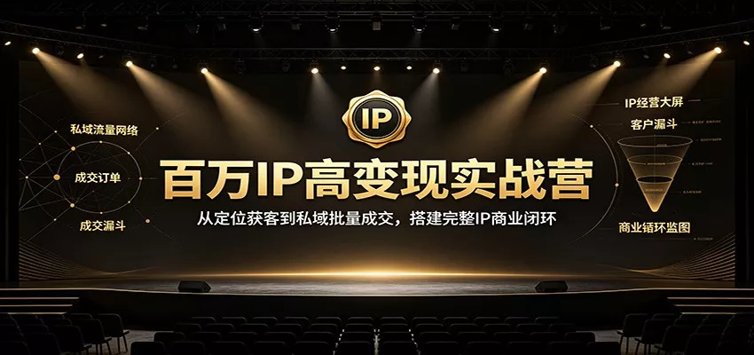 百万IP高变现实战营：从定位获客到私域批量成交，搭建完整IP商业闭环-33资源网