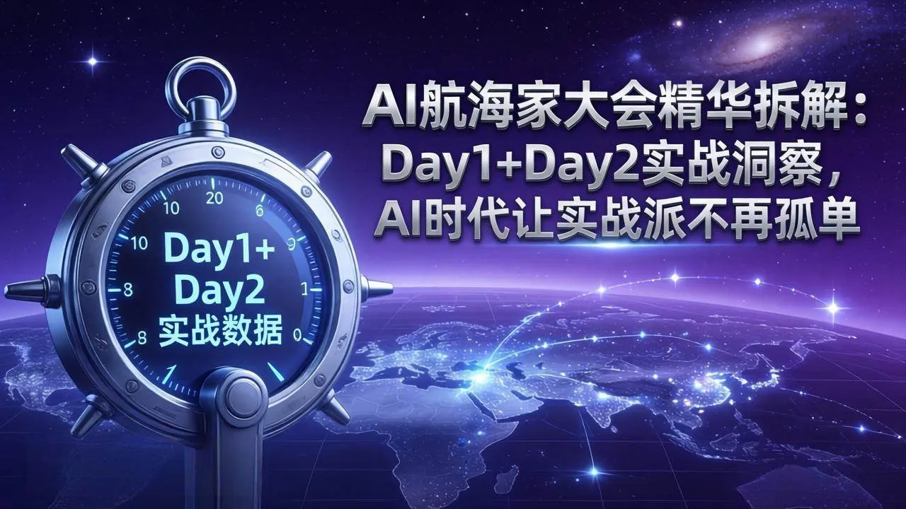 （17867期）AI航海家大会精华拆解：Day1+Day2实战洞察，AI时代让实战派不再孤单-33资源网