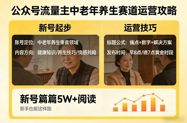 公众号流量主中老年养生赛道，新号篇篇5W+阅读，新手也能这样跑-33资源网