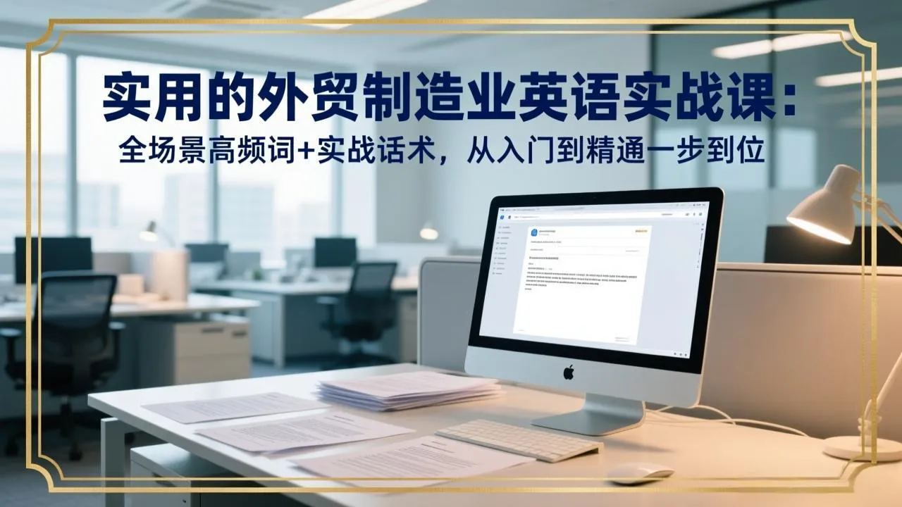 实用的外贸制造业英语实战课：全场景高频词+实战话术，从入门到精通一步到位-33资源网