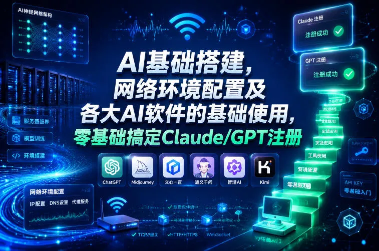 AI基础搭建,网络环境配置及各大AI软件的基础使用,零基础搞定Claude/GPT注册-33资源网