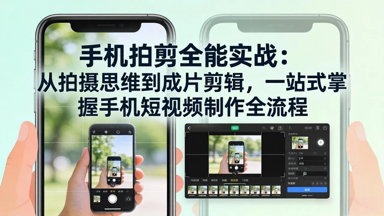 手机拍剪全能实战：从拍摄思维到成片剪辑，一站式掌握手机短视频制作全流程-33资源网