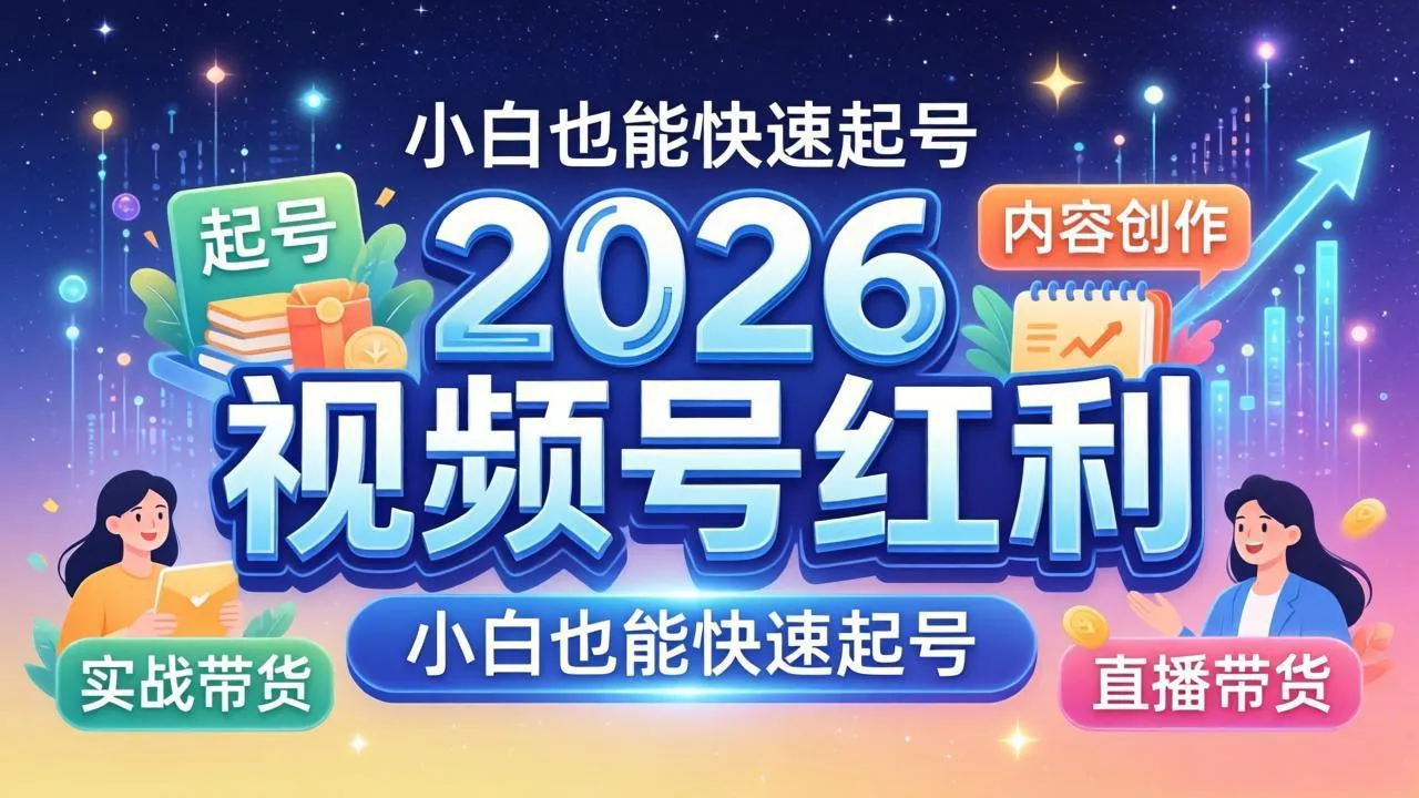2026视频号红利实战营，大佬亲授起号、内容、直播、IP、投流、私域、矩阵全套落地打法-33资源网
