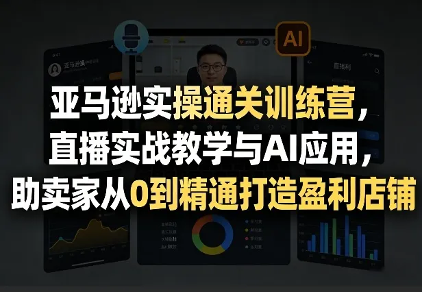 亚马逊实操通关训练营,直播实战教学与AI应用,助卖家从0到精通打造盈利店铺(更新6月18日)-33资源网