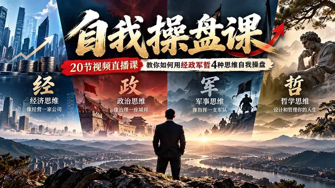 （20626期）【无水印】自我操盘课，20节视频直播课教你如何用经政军哲4种思维自我操盘（更新0924）-33资源网