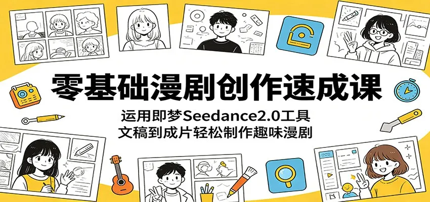 零基础漫剧创作速成课：运用即梦Seedance2.0工具，文稿到成片轻松制作趣味漫剧-33资源网