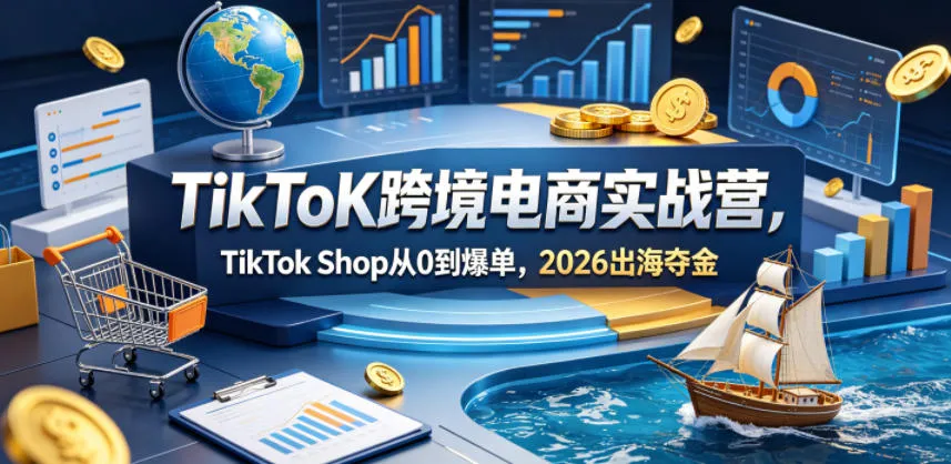 TikToK跨境电商实战营，TikTok Shop从0到爆单，2026出海夺金-33资源网