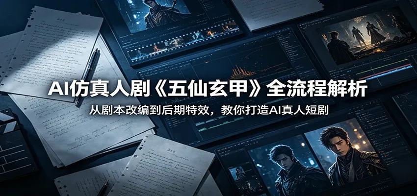 AI仿真人剧《五仙玄甲》全流程解析：从剧本改编到后期特效，教你打造AI真人短剧-33资源网