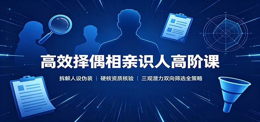 高效择偶相亲识人高阶课：拆解人设伪装，硬核资质核验，三观潜力双向筛选全策略-33资源网