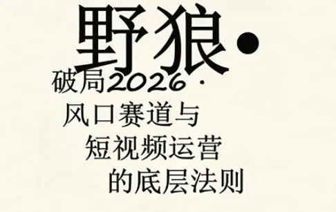 野狼团队·多平台实操运营课，覆盖AI口播、服装、好物、漫剪等热门玩法（更新4月）-33资源网