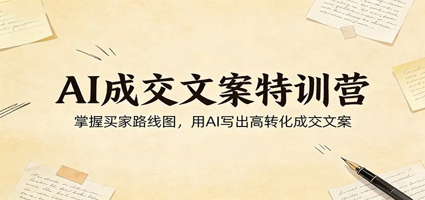 AI成交文案特训营：掌握买家路线图，用AI写出高转化成交文案-33资源网