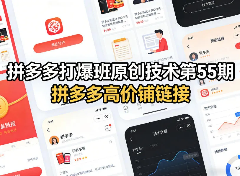 拼多多打爆班原创技术第55期，拼多多高价铺链接-33资源网