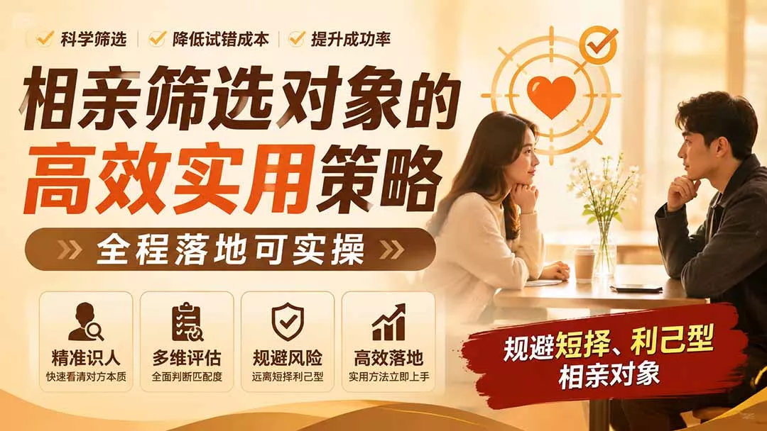 付费文章：相亲筛选对象的高效实用策略，全程落地可实操，规避短择、利己型相亲对象-33资源网